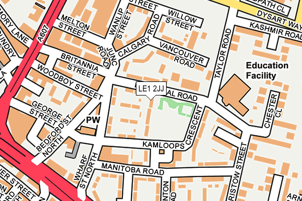 LE1 2JJ map - OS OpenMap – Local (Ordnance Survey)