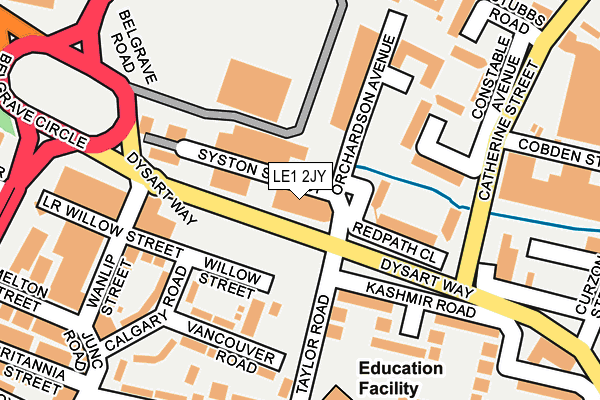 LE1 2JY map - OS OpenMap – Local (Ordnance Survey)