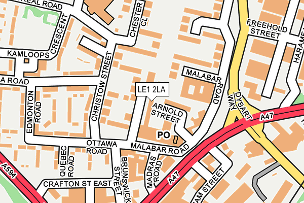 LE1 2LA map - OS OpenMap – Local (Ordnance Survey)