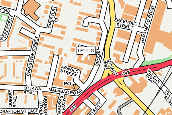 LE1 2LG map - OS OpenMap – Local (Ordnance Survey)