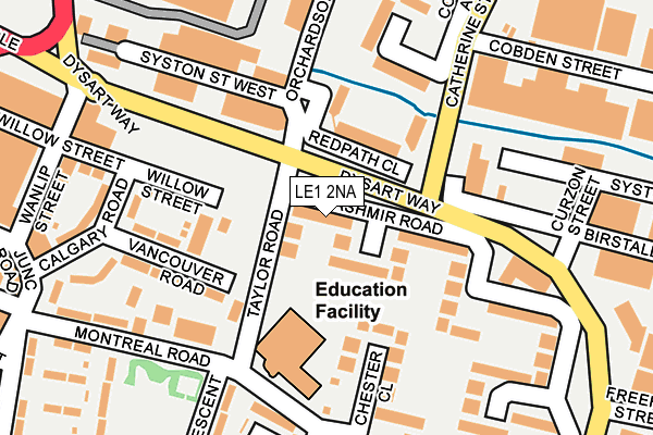 LE1 2NA map - OS OpenMap – Local (Ordnance Survey)