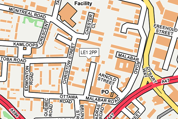 LE1 2PP map - OS OpenMap – Local (Ordnance Survey)