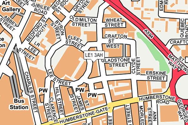 LE1 3AH map - OS OpenMap – Local (Ordnance Survey)