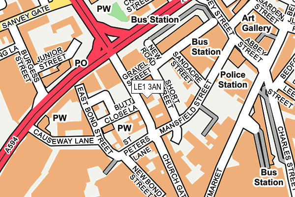 LE1 3AN map - OS OpenMap – Local (Ordnance Survey)