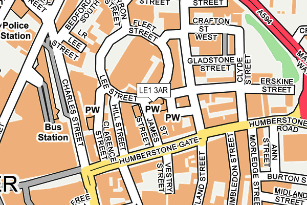 LE1 3AR map - OS OpenMap – Local (Ordnance Survey)