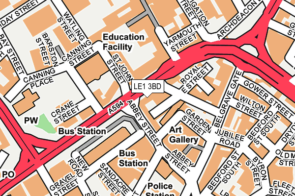 LE1 3BD map - OS OpenMap – Local (Ordnance Survey)