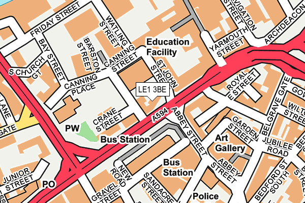 LE1 3BE map - OS OpenMap – Local (Ordnance Survey)