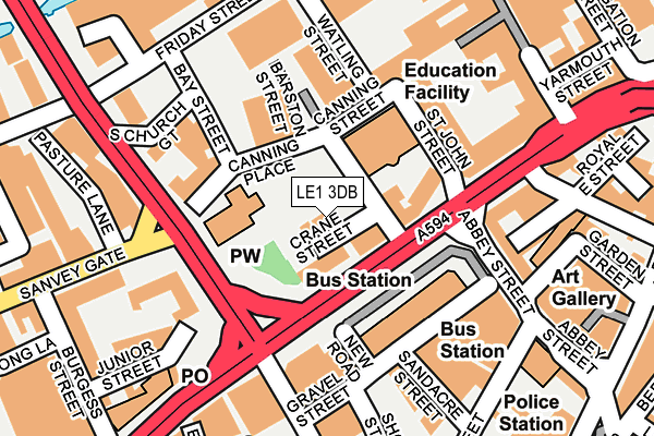 LE1 3DB map - OS OpenMap – Local (Ordnance Survey)