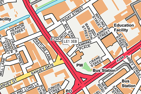 LE1 3EB map - OS OpenMap – Local (Ordnance Survey)