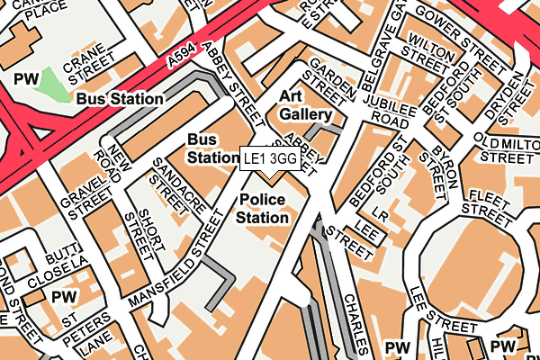 LE1 3GG map - OS OpenMap – Local (Ordnance Survey)