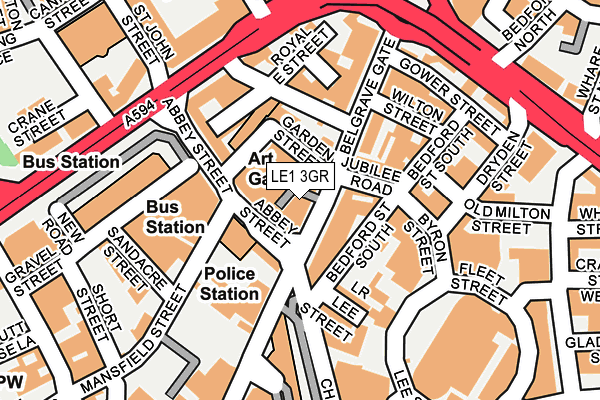 LE1 3GR map - OS OpenMap – Local (Ordnance Survey)