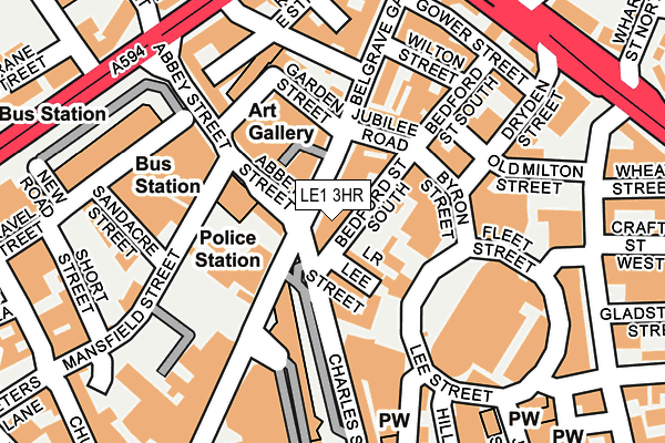 Map of LEICESTER DESSERT SHOP CENTRAL LTD at local scale