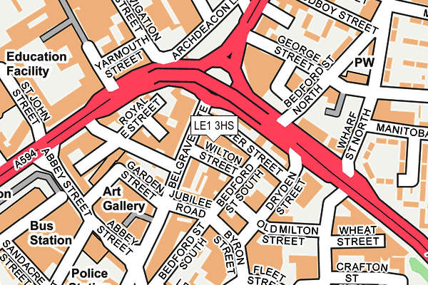 LE1 3HS map - OS OpenMap – Local (Ordnance Survey)