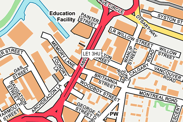 LE1 3HU map - OS OpenMap – Local (Ordnance Survey)