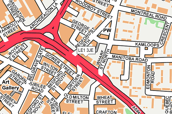 LE1 3JE map - OS OpenMap – Local (Ordnance Survey)