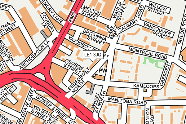 LE1 3JQ map - OS OpenMap – Local (Ordnance Survey)