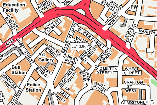 LE1 3JR map - OS OpenMap – Local (Ordnance Survey)