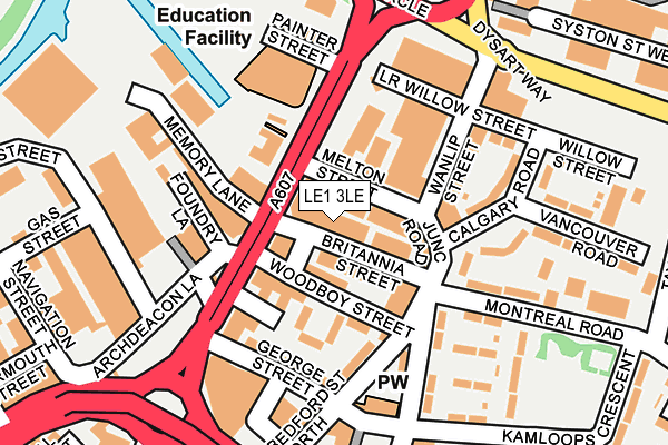 LE1 3LE map - OS OpenMap – Local (Ordnance Survey)