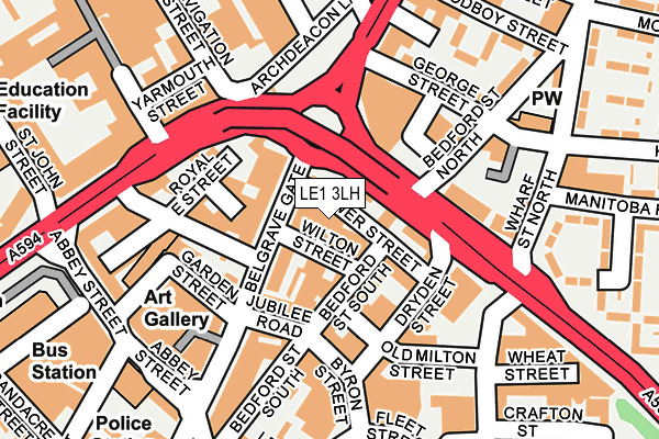 LE1 3LH map - OS OpenMap – Local (Ordnance Survey)