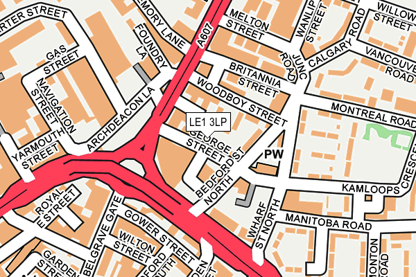 LE1 3LP map - OS OpenMap – Local (Ordnance Survey)