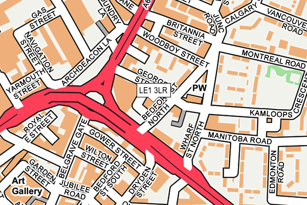 LE1 3LR map - OS OpenMap – Local (Ordnance Survey)