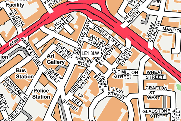 LE1 3LW map - OS OpenMap – Local (Ordnance Survey)