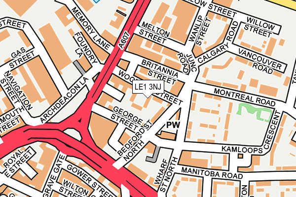 LE1 3NJ map - OS OpenMap – Local (Ordnance Survey)