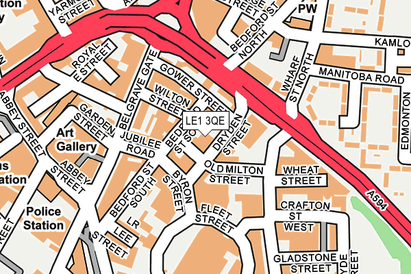 LE1 3QE map - OS OpenMap – Local (Ordnance Survey)