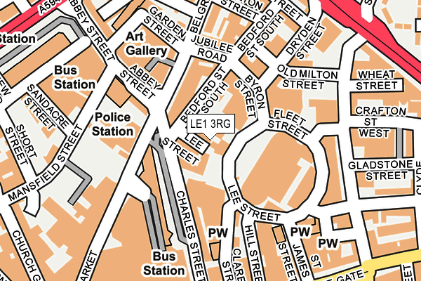 LE1 3RG map - OS OpenMap – Local (Ordnance Survey)