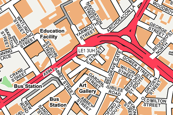 LE1 3UH map - OS OpenMap – Local (Ordnance Survey)