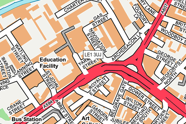 LE1 3UJ map - OS OpenMap – Local (Ordnance Survey)