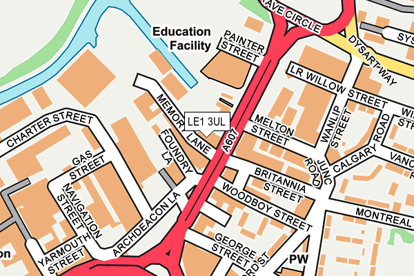 LE1 3UL map - OS OpenMap – Local (Ordnance Survey)