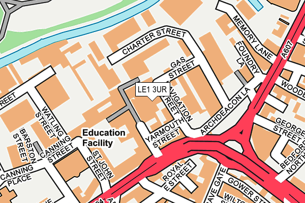 LE1 3UR map - OS OpenMap – Local (Ordnance Survey)