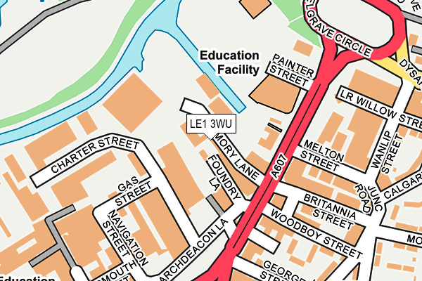 LE1 3WU map - OS OpenMap – Local (Ordnance Survey)