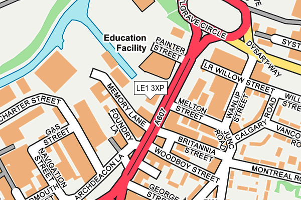 LE1 3XP map - OS OpenMap – Local (Ordnance Survey)