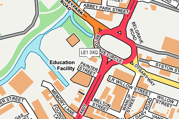 LE1 3XQ map - OS OpenMap – Local (Ordnance Survey)