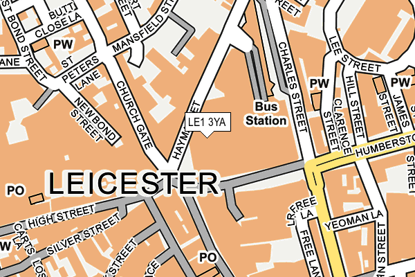 LE1 3YA map - OS OpenMap – Local (Ordnance Survey)