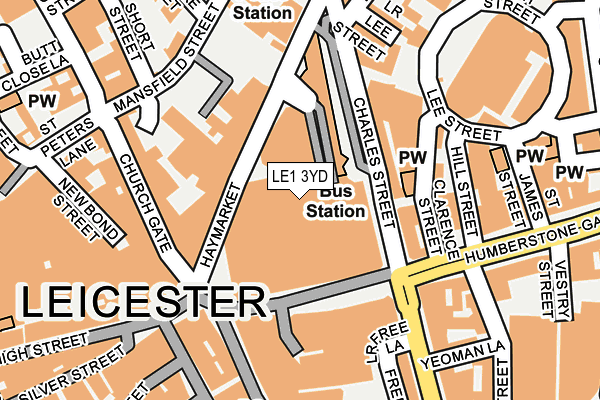 LE1 3YD map - OS OpenMap – Local (Ordnance Survey)