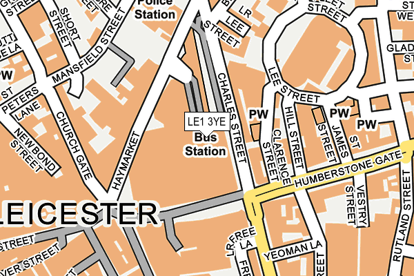 LE1 3YE map - OS OpenMap – Local (Ordnance Survey)