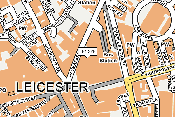 LE1 3YF map - OS OpenMap – Local (Ordnance Survey)