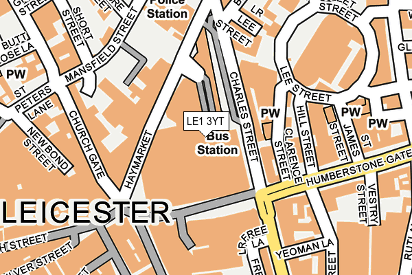 LE1 3YT map - OS OpenMap – Local (Ordnance Survey)