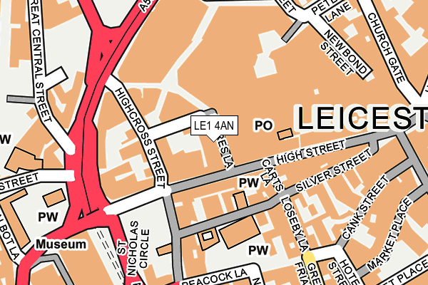 LE1 4AN map - OS OpenMap – Local (Ordnance Survey)