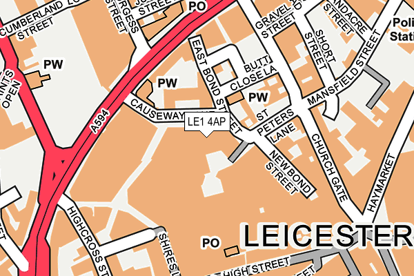 LE1 4AP map - OS OpenMap – Local (Ordnance Survey)