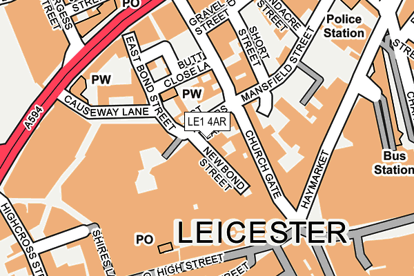 LE1 4AR map - OS OpenMap – Local (Ordnance Survey)