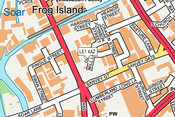 LE1 4AZ map - OS OpenMap – Local (Ordnance Survey)