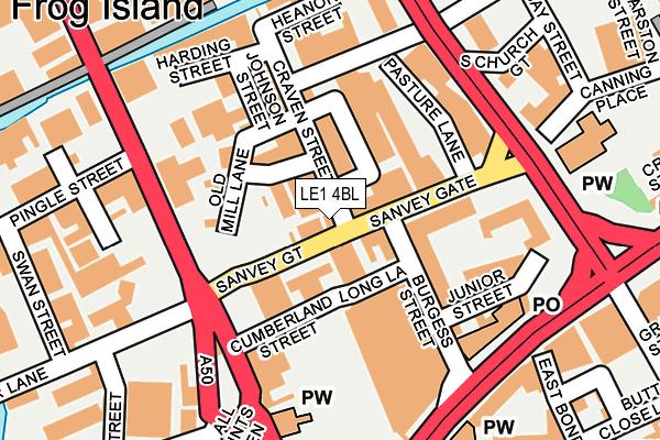 LE1 4BL map - OS OpenMap – Local (Ordnance Survey)