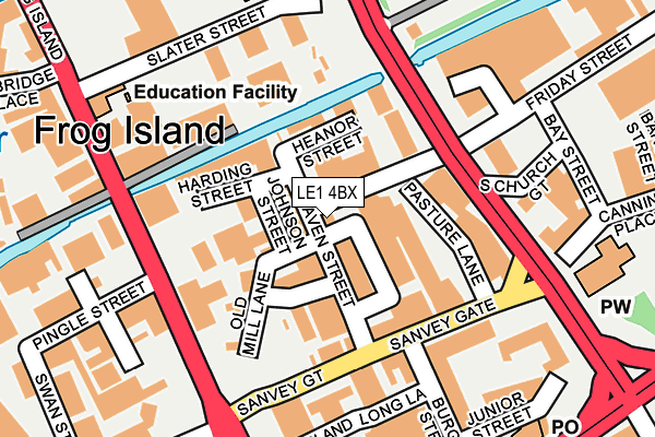 LE1 4BX map - OS OpenMap – Local (Ordnance Survey)