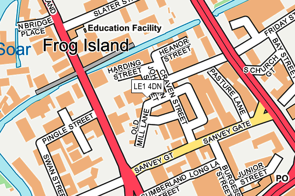 LE1 4DN map - OS OpenMap – Local (Ordnance Survey)