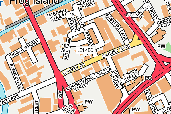 LE1 4EQ map - OS OpenMap – Local (Ordnance Survey)