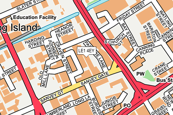 LE1 4EY map - OS OpenMap – Local (Ordnance Survey)